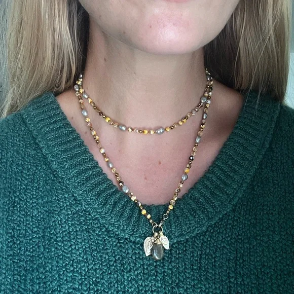 Handmade hand knotted gemstone charm necklace - Picture 11 of 14